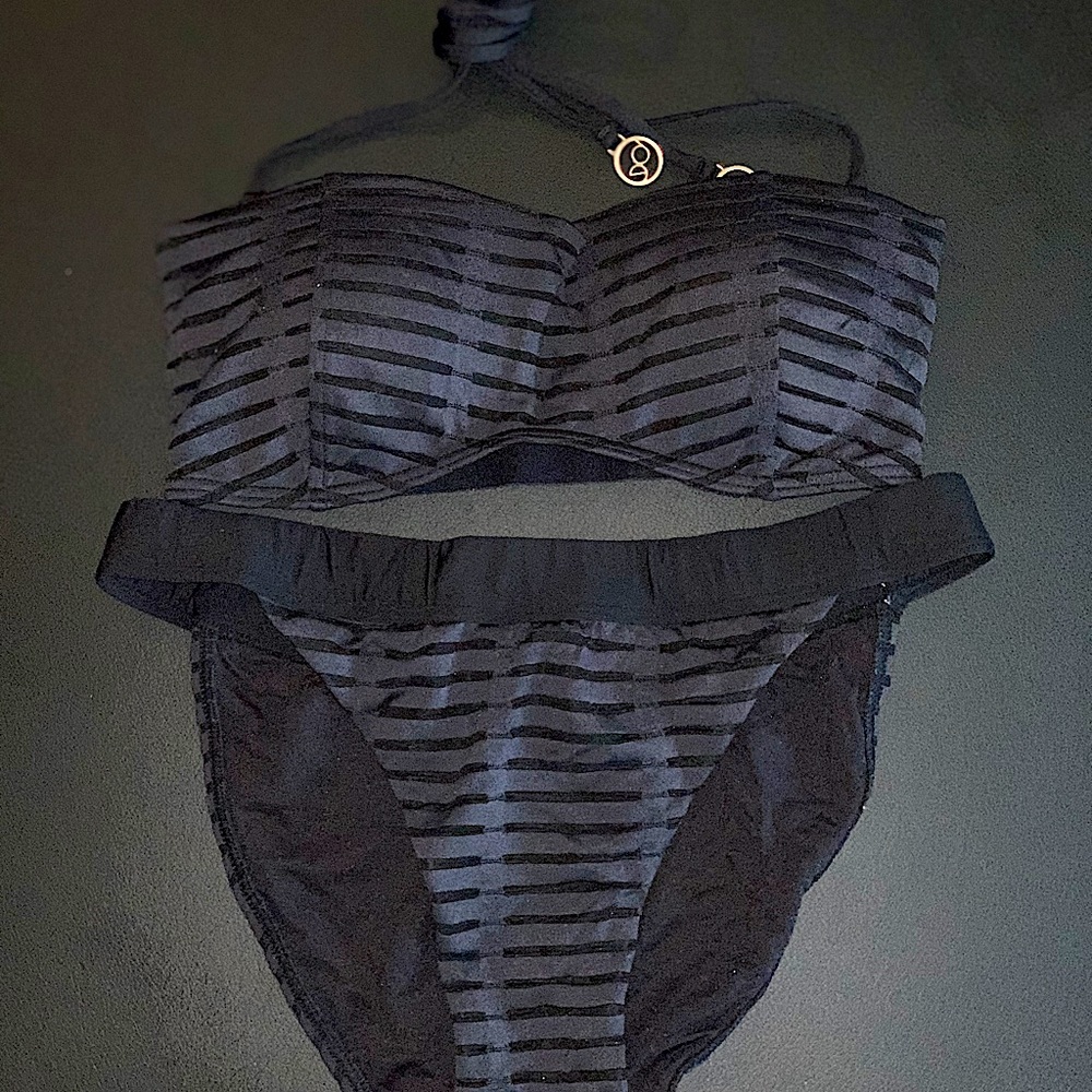 BOND-EYE AUSTRALIA Bandeau Bikini Set Black Size 4